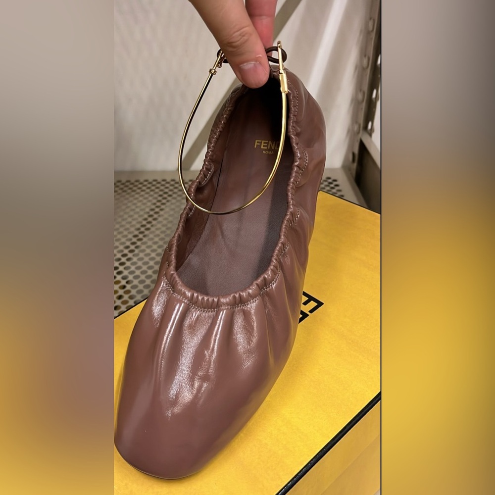 New Fendi Leather Ballerina Flat Shoes $770 Nordstrom size 39 - Picture 8 of 9